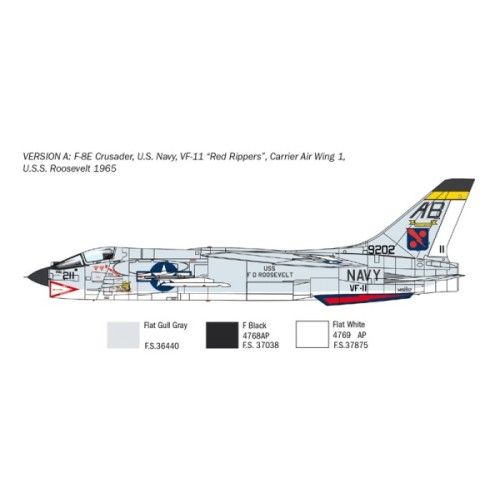Збірна модель літака Збірна модель 1:72 Літак F-8E Crusader Italeri 1456 1:72