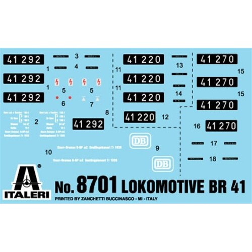 Cборная модель 1:87 Немецкий Локомотив BR 41 Италери 8701