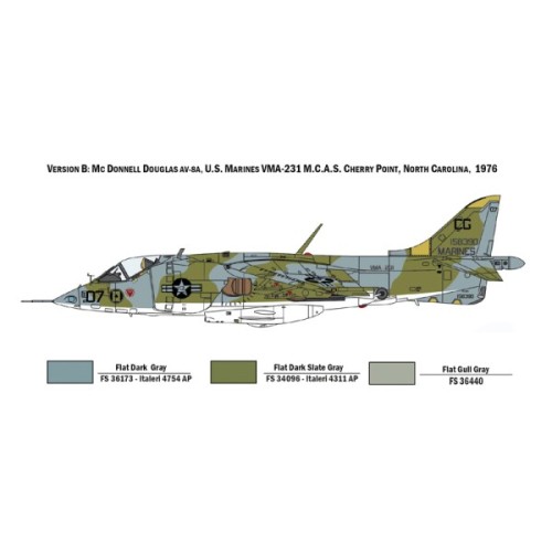 Збірна модель літака Збірна модель 1:72 Літак AB-8A Harrier Italeri 1410 1:72