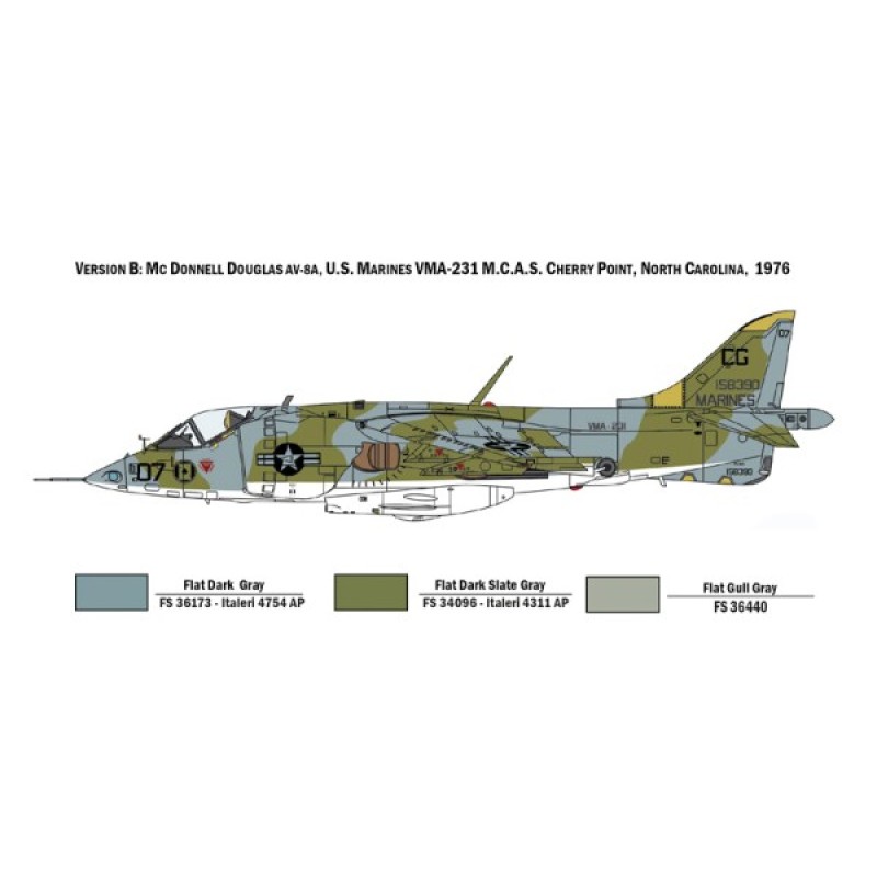 Збірна модель літака Збірна модель 1:72 Літак AB-8A Harrier Italeri 1410 1:72