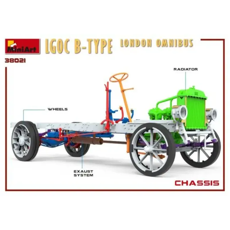 Сборная модель 1:35 Автобус Лондонский Омнибус LGOC тип Б Миниарт 38021