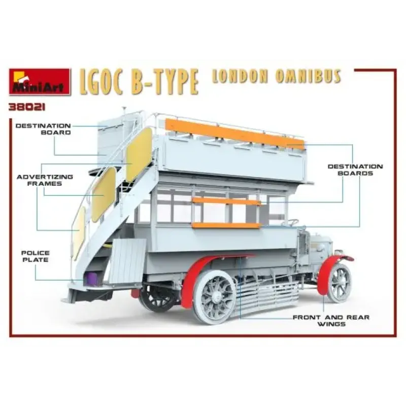Сборная модель 1:35 Автобус Лондонский Омнибус LGOC тип Б Миниарт 38021