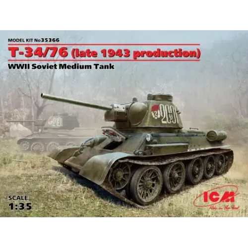 Средний танк Т-34/76 (производства конца 1943 г.) (ICM 35366)