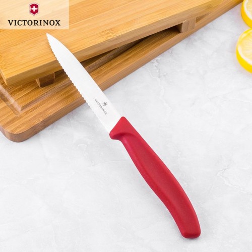 Ніж для чищення овочів Victorinox SWISS CLASSIC 10см хвил червон 6.7731