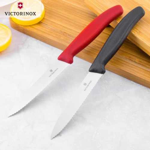 Ніж для чищення овочів Victorinox SWISS CLASSIC 10см хвил червон 6.7731