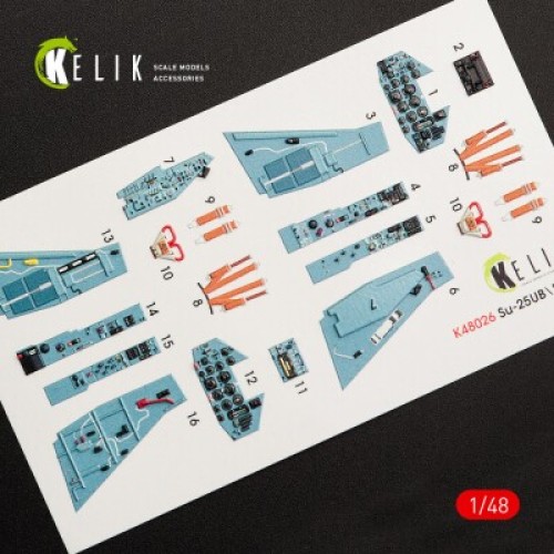 SU-25UB 3D декаль інтер'єр для комплекту Smer:KP 1:48 KELIK K48026