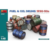 Збірна модель 1:48 Бочки для палива та нафти 1930-50-х років Мініарт 49007