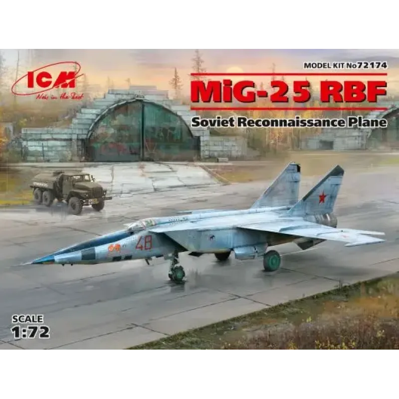 Збірна модель літака Збірна модель 1:72 Радянський літак-розвідник МіГ-25РБТ ICM 72174 1:72