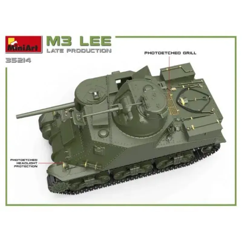 Збірна модель Збірна модель 1:35 Американський середній танк M3 Lee пізнього виробництва MiniArt 35214