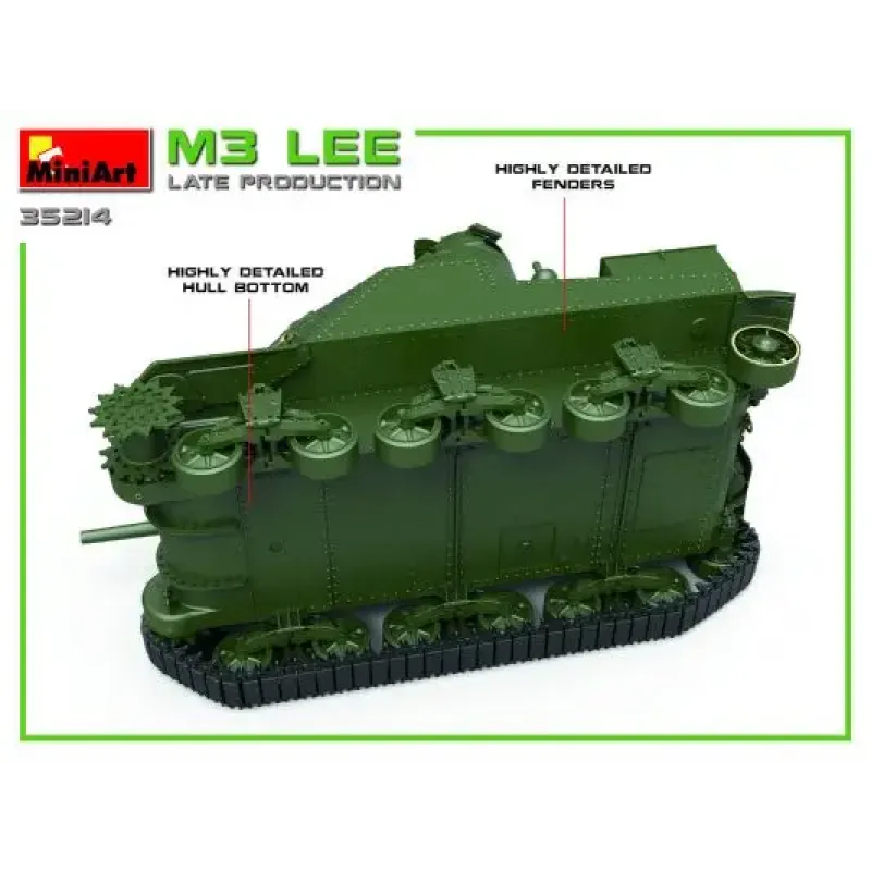 Збірна модель Збірна модель 1:35 Американський середній танк M3 Lee пізнього виробництва MiniArt 35214