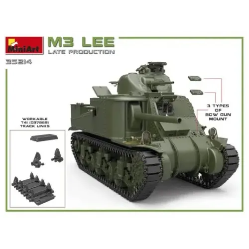 Збірна модель 1:35 Американський середній танк M3 Lee пізнього виробництва MiniArt 35214