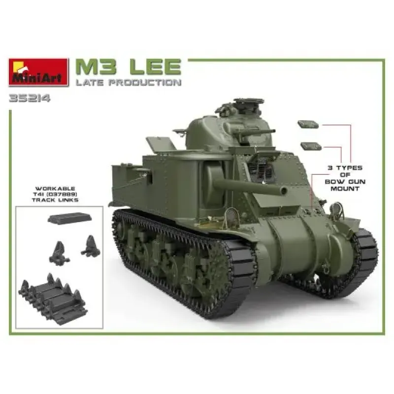 Збірна модель Збірна модель 1:35 Американський середній танк M3 Lee пізнього виробництва MiniArt 35214