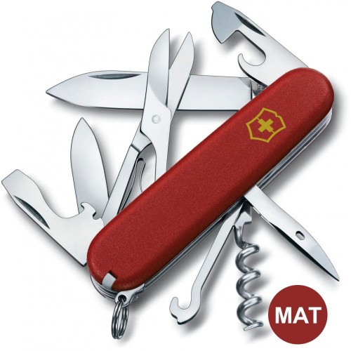 Складаний ніж Victorinox CLIMBER MAT червоний матовий лак з жовт.лого 1.3703.M0008p