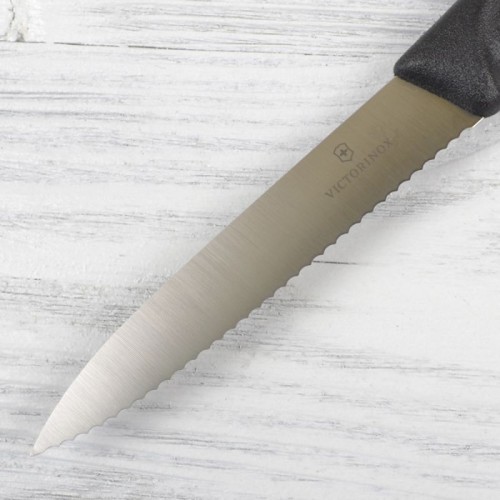 Ніж для чищення овочів Victorinox SWISS CLASSIC 10см хвил чорн 6.7733