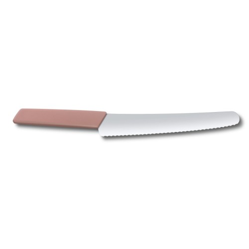 Ніж для хліба та випічки Victorinox SWISS MODERN 22см хвил рожев 6.9076.22W5B