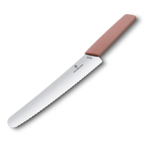 Ніж для хліба та випічки Victorinox SWISS MODERN 22см хвил рожев 6.9076.22W5B