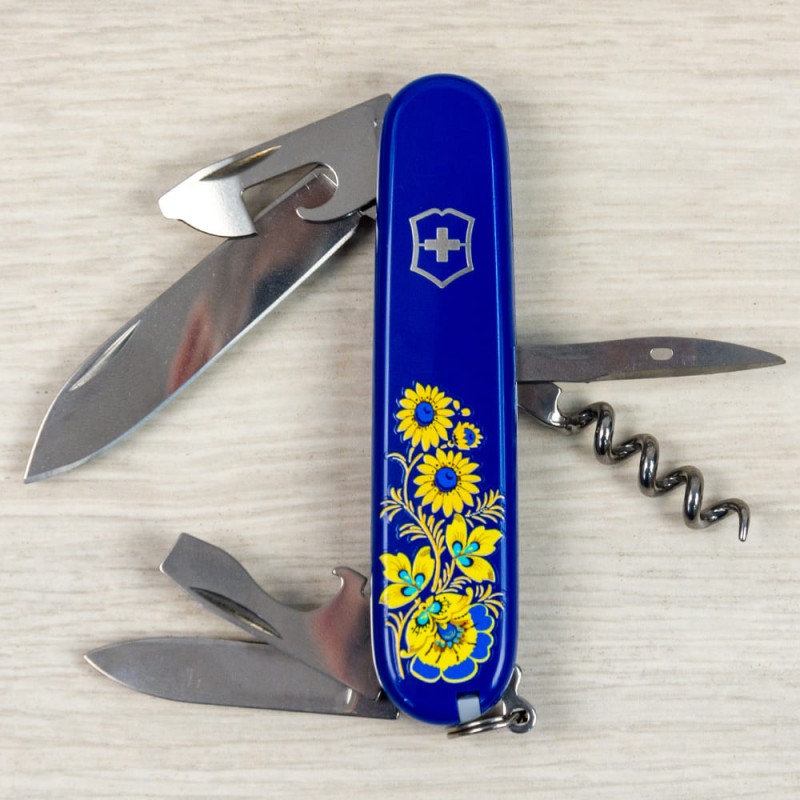 Швейцарский складной нож 91мм Victorinox SPARTAN UKRAINE 1.3603.2_T1050u