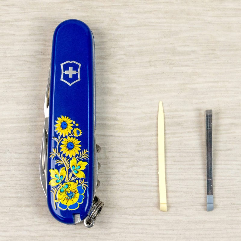 Швейцарский складной нож 91мм Victorinox SPARTAN UKRAINE 1.3603.2_T1050u