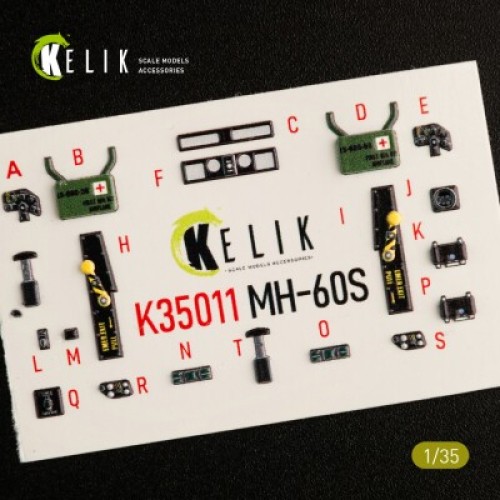 MH-60S Knight Hawk 3D декаль інтер'єр для комплекту Kitty Hawk 1:35 KELIK K35011