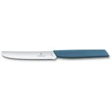 Ніж для томатів Victorinox SWISS MODERN Tomato&Sausage 11см хвил син 6.9006.11W2