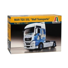 Сборная модель 1:24 Грузовой автомобиль : Тягач MAN TGX XXL "WOLF TRANSPORTE" Italeri 3921
