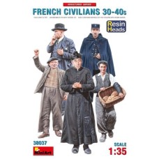 Сборная модель 1:35 Фигуры Французские гражданские 30-40-х годов (головы из смолы) МиниАрт 38037