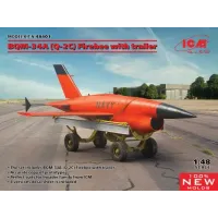 Збірна модель 1:48 БПЛА BQM-34A (Q-2C) Firebee з причепом ICM 48081
