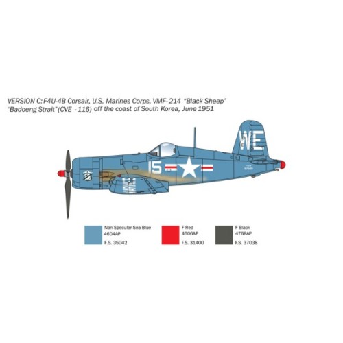 Збірна модель літака Збірна модель 1:72 Літак F4U-4 Corsair - Корейська війна Italeri 1453 1:72