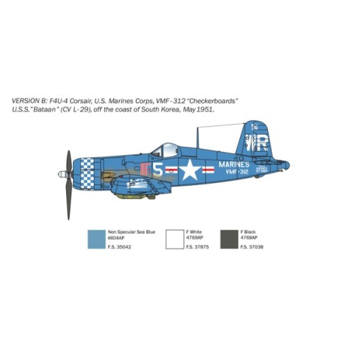 Збірна модель літака Збірна модель 1:72 Літак F4U-4 Corsair - Корейська війна Italeri 1453 1:72