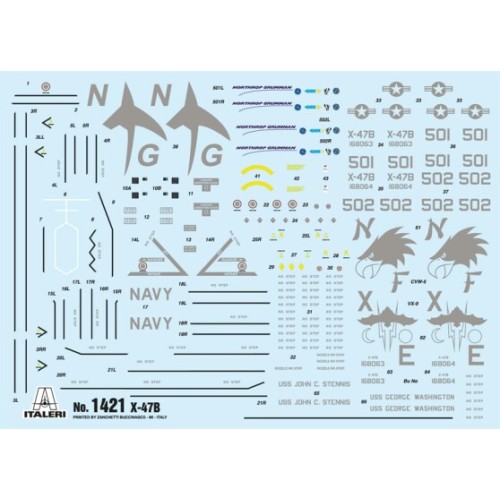 Збірна модель літака Збірна модель 1:72 БПЛА X-47B Italeri 1421 1:72