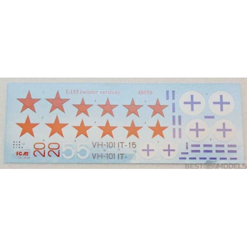 Сборная модель самолета Сборная модель 1:48 Советский истребитель-биплан I-153 (зимняя версия) ICM 48096 1:48