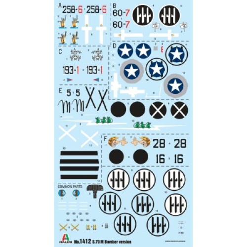 Сборная модель самолета Сборная модель 1:72 Самолет S.79 Sparviero (версия бомбардировщика) Италери 1412 1:72