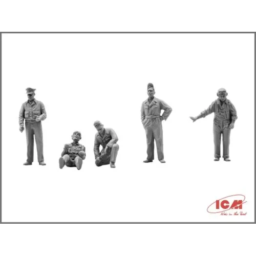 Сборная модель самолета Сборная модель 1:48 Самолет Мустанг P-51D с пилотами ВВС США и наземным персоналом ICM 48153 1:48