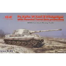 Немецкий тяжелый танк Pz.Kpfw.VI Ausf.B "Королевский Тигр" с башней Henschel, позднее производство (ICM 35363)