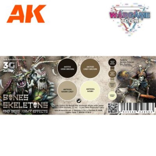 Фарби та інше AK Interactive TM WARGAME COLOR SET КІСТКИ І СКЕЛЕТИ