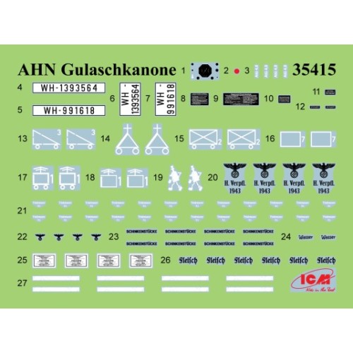 Бронетехніка та артилерія Збірна модель 1:35 Фігури AHN "Gulaschkanone" із кухарями ICM 35421