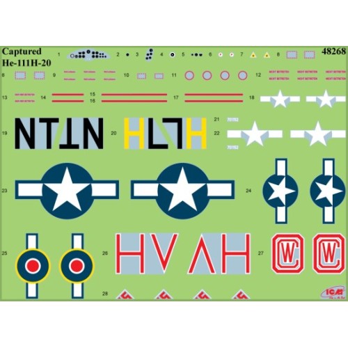 Сборная модель самолета Сборная модель 1:48 Самолет Хайнкель He 111H-20 «Пленный Хейнкель» ICM 48268 1:48