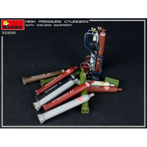 Наборы деталировки Сборная модель 1:35 Набор Баллоны высокого давления со сварочным оборудованием МиниАрт 35618