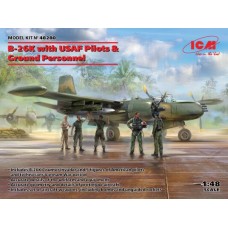Сборная модель 1:48 Самолет B-26K с американскими пилотами и техниками ICM 48280
