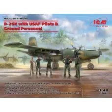 Збірна модель 1:48 Літак B-26K з американськими пілотами і техніками ICM 48280