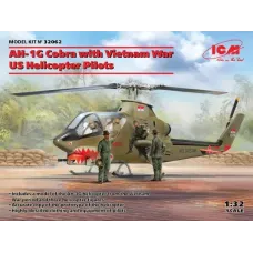 Збірна модель 1:32 Американський вертоліт AH-1G Кобра AH-1G Cobra з пілотами гелікоптерів США під час війни у В'єтнамі ICM 32062