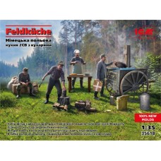 Збірна модель 1:35 Фігури Німецька польова кухня 2СВ з кухарями Feldküche ICM 35618