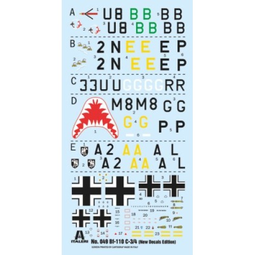 Збірна модель літака Збірна модель 1:72 Літак BF-110 C ZERSTORER Italeri 0049 1:72