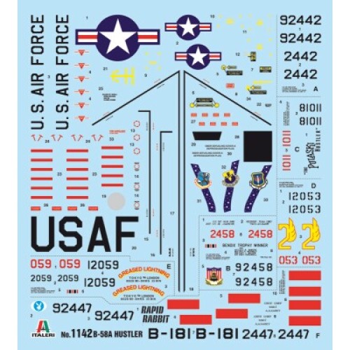 Сборная модель самолета Сборная модель 1:72 Самолет B-58 Hustler Италери 1142 1:72