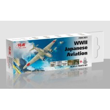 Набір акрилових фарб для  японської авіації (другої світової війни) ICM 3021