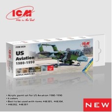Набір акрилових фарб для  авіації США (1980 – 1990) ICM3028