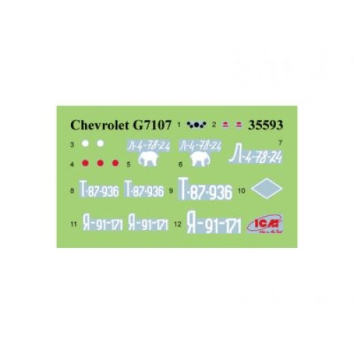 Авто-мото Збірна модель 1:35 Chevrolet G7107 Армійська вантажівка Другої світової війни ICM 35593