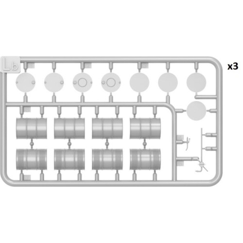 Наборы деталировки Сборная модель 1:48 Бочки для топлива и нефти 1930-50-х годов Миниарт 49007
