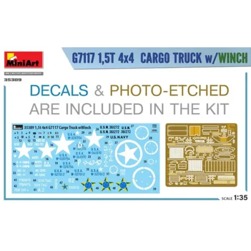 Авто-мото Збірна модель 1:35 Вантажний автомобіль з лебідкою G7117 1,5T 4×4 MiniArt 35389