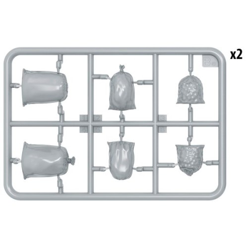 Бронетехника и артиллерия Сборная модель 1:35 Британские Рюкзаки, Сумки и Сложенный брезент 2МВ МиниАрт 35599